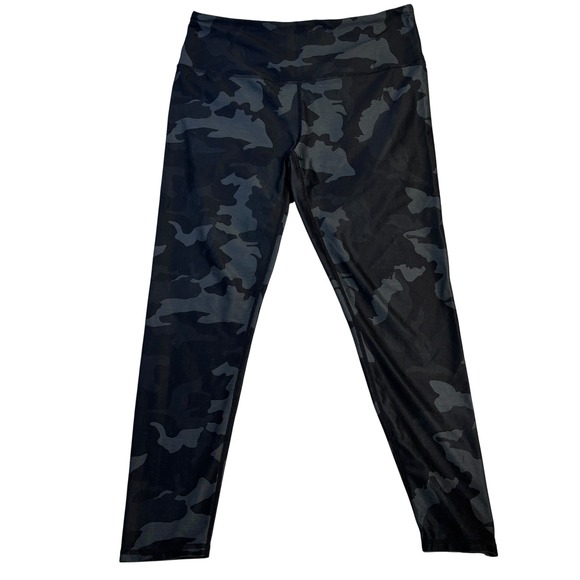Prana Pants - Prana‎ Womens XL Camouflage High Rise Leggings Black Charcoal 1963771 Recycled